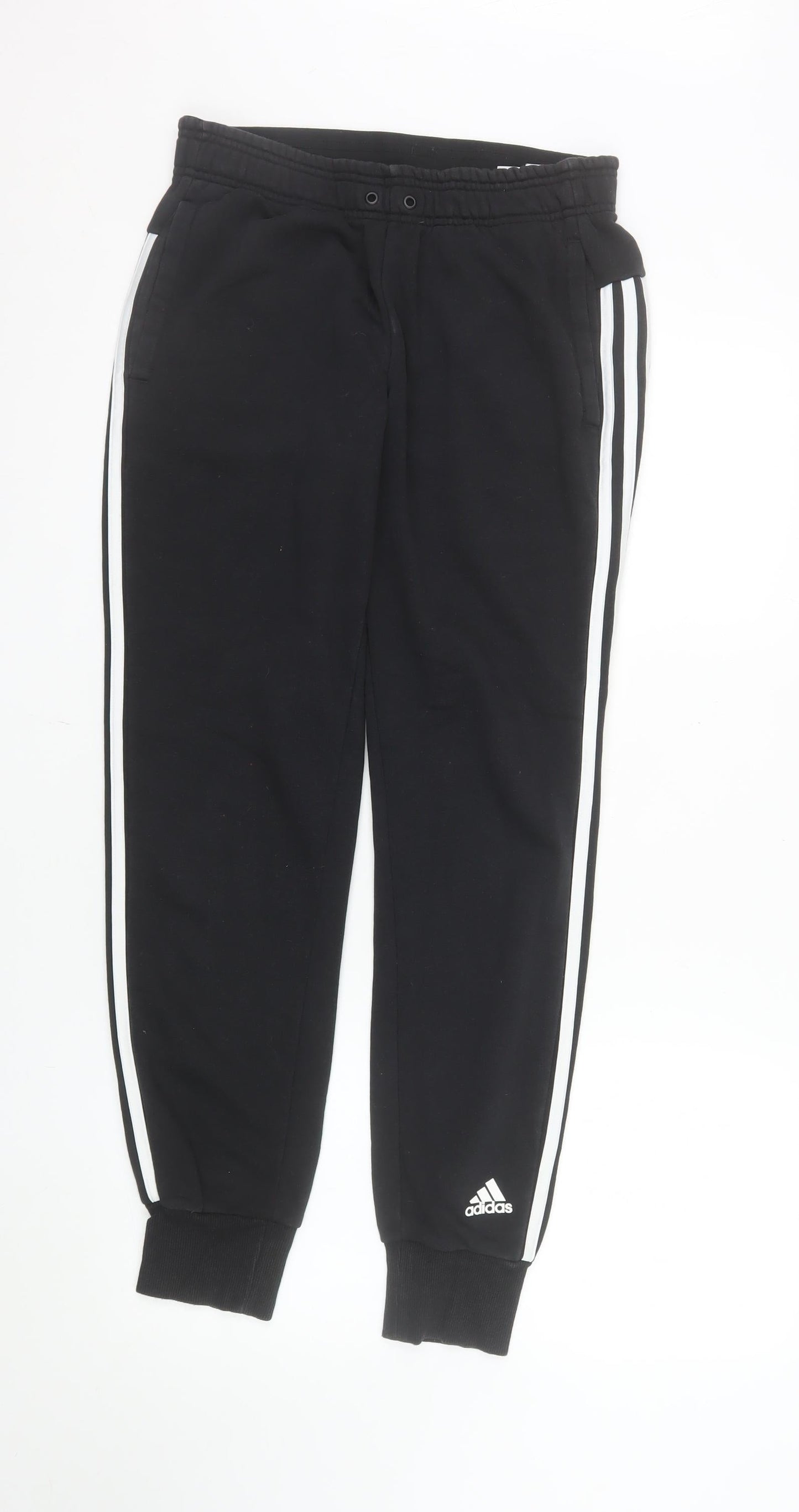 Adidas Womens Black Small Jogger Sweatpants with Side Stripe