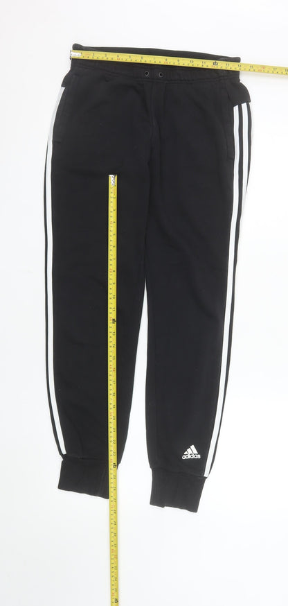 Adidas Womens Black Small Jogger Sweatpants with Side Stripe