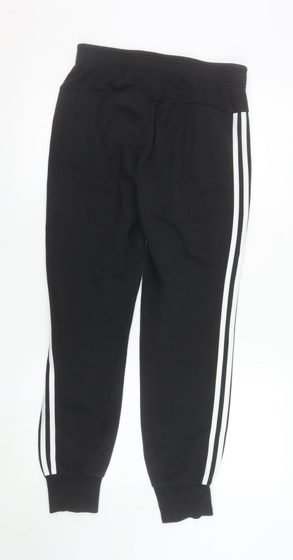 Adidas Womens Black Small Jogger Sweatpants with Side Stripe