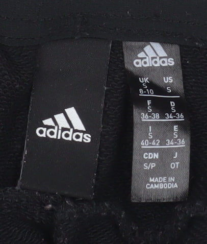 Adidas Womens Black Small Jogger Sweatpants with Side Stripe