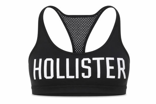 Hollister Women's Black Medium Racerback Sports Bra Polyester Mesh
