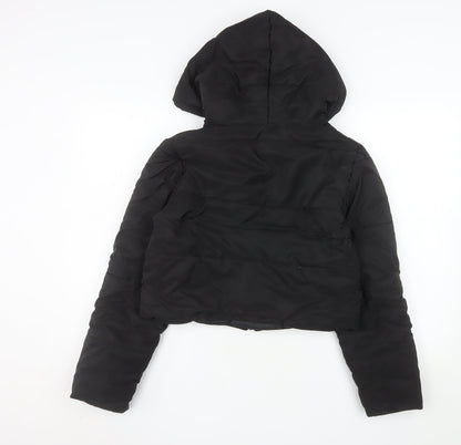 PrettyLittleThing Women’s Black Size 8 Cropped Hooded Puffer Jacket