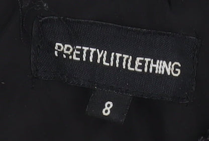 PrettyLittleThing Women’s Black Size 8 Cropped Hooded Puffer Jacket
