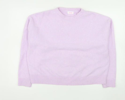 Savida Women Lilac XXL Crew Neck Pullover Jumper