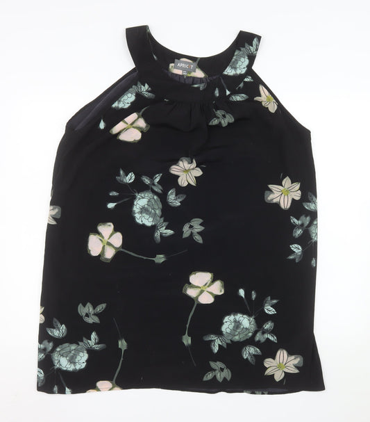 Apricot Women’s Black Floral Halter Shift Dress Size 16