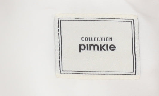 Pimkie Women White Double-Breasted Sleeveless Suit Waistcoat Size 12