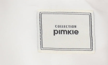 Pimkie Women White Double-Breasted Sleeveless Suit Waistcoat Size 12