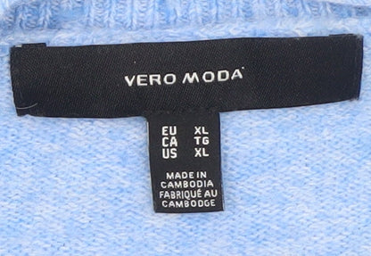 Vero Moda Womens Blue Crew Neck Pullover Jumper XL