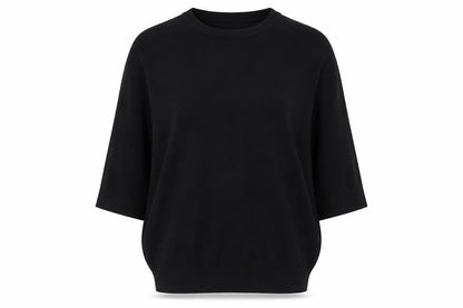 Zara Women Black Crew Neck Knit Pullover Jumper Size 12