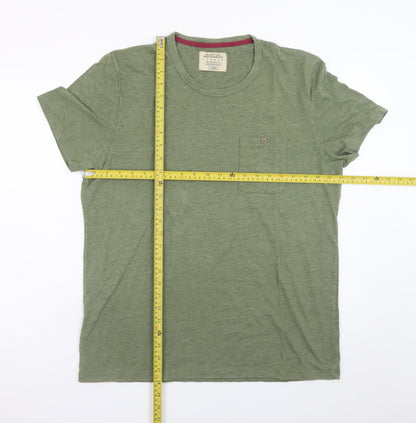 Burton Menswear London Men’s Green Crew Neck Cotton Blend T-Shirt Size L