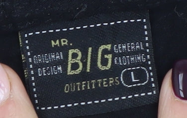 Mr Big Outfitters Men's Black Graphic Tiger Cotton T-Shirt L