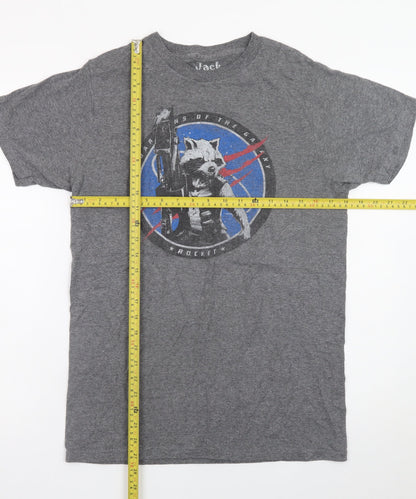 Jack of All Trades Men’s Grey Guardians of the Galaxy Rocket T-Shirt M