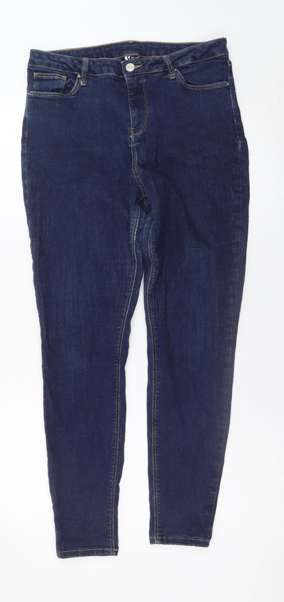 F&F Women's Blue Skinny High Rise Stretch Denim Jeans Size 16