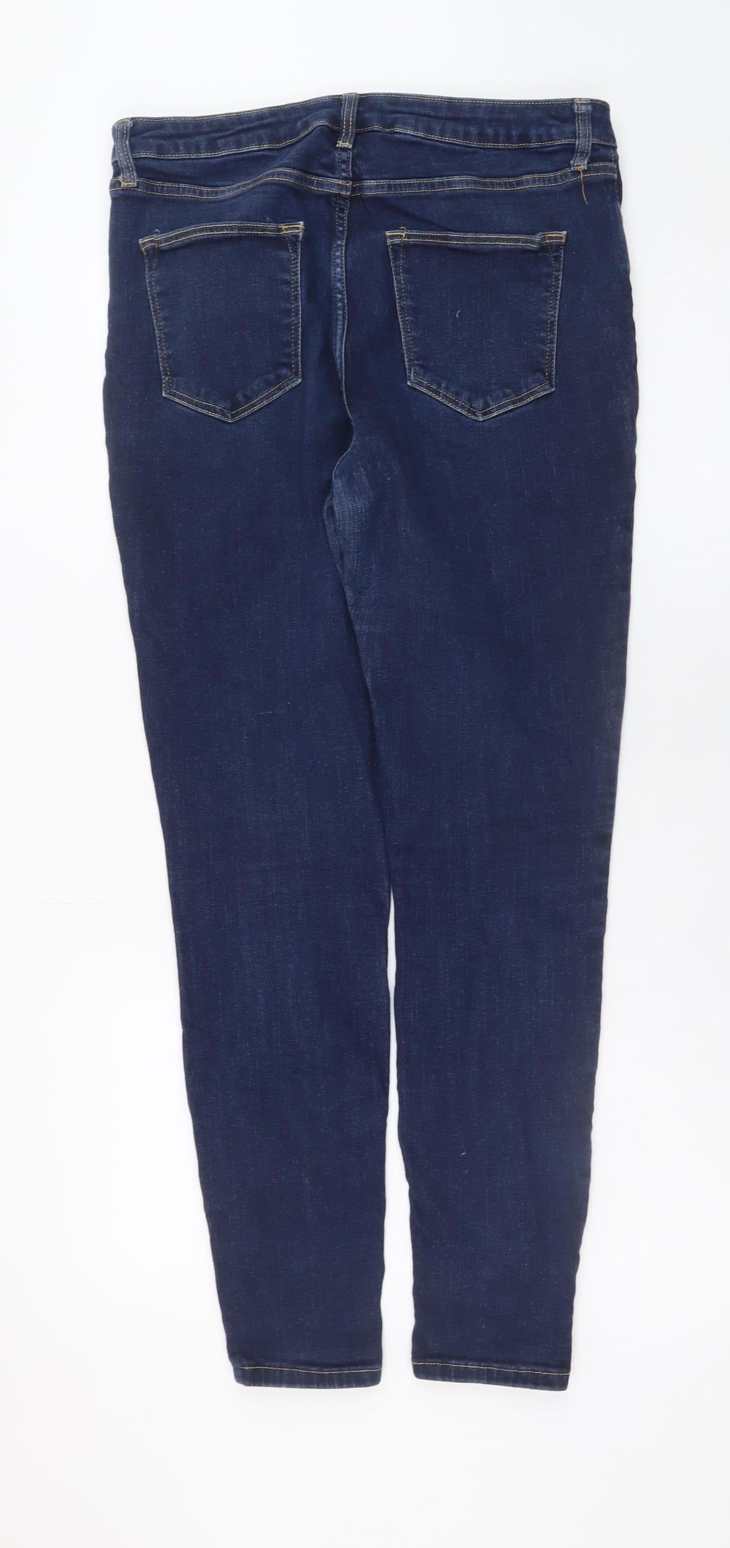 F&F Women's Blue Skinny High Rise Stretch Denim Jeans Size 16