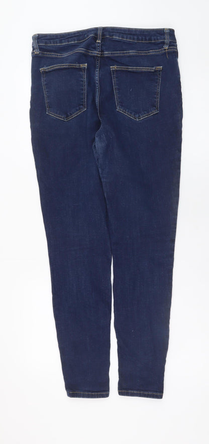 F&F Women's Blue Skinny High Rise Stretch Denim Jeans Size 16