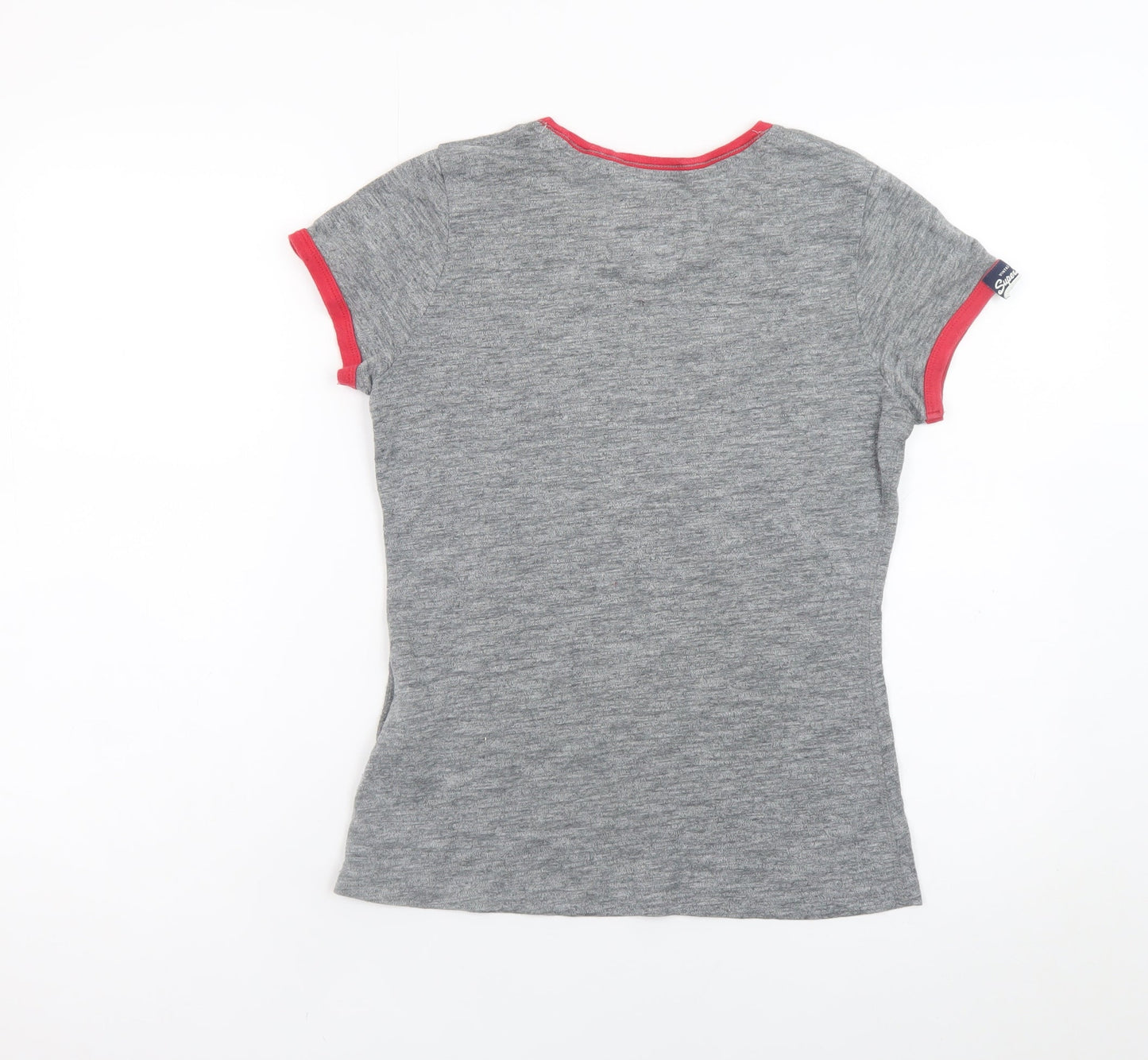 Superdry Women’s Grey Athletic T-Shirt Medium Short Sleeve Cotton Blend