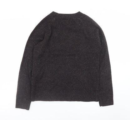 Vero Moda Women Brown Wool Alpaca Crew Neck Jumper Size 12