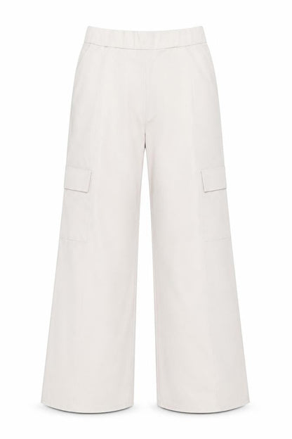 Boohoo Womens Beige Cargo Wide-Leg Trousers Size 6