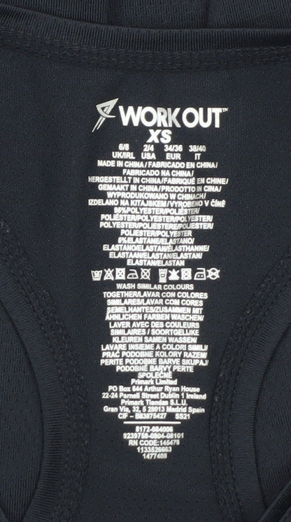 Primark Women’s Black XS Racerback Tank Top Lightweight Gym Activewear