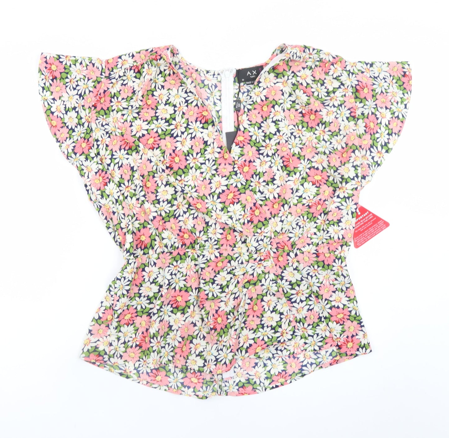 AX Paris Curve Women's Multicoloured Floral Wrap Blouse Size 18