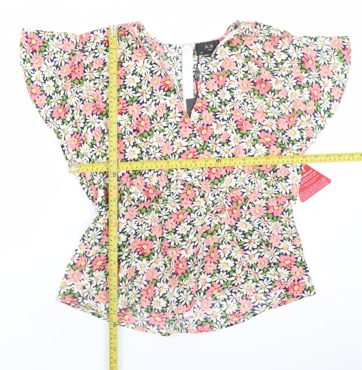 AX Paris Curve Women's Multicoloured Floral Wrap Blouse Size 18