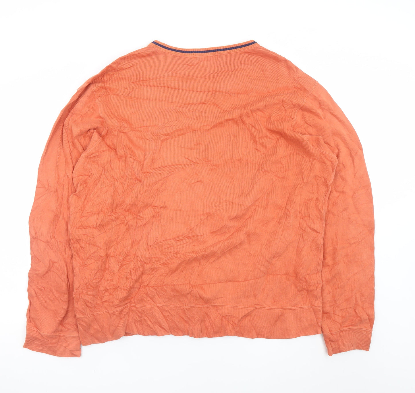 Ralph Lauren Men's Orange Cotton V-Neck Jumper XL