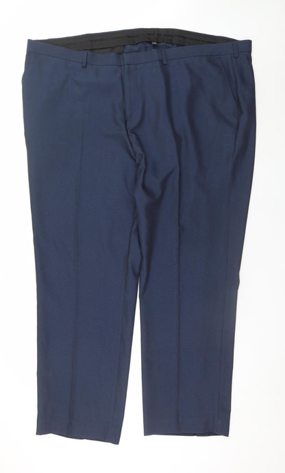 Williams & Brown London Men's Blue Regular Fit Dress Trousers 52R Formal
