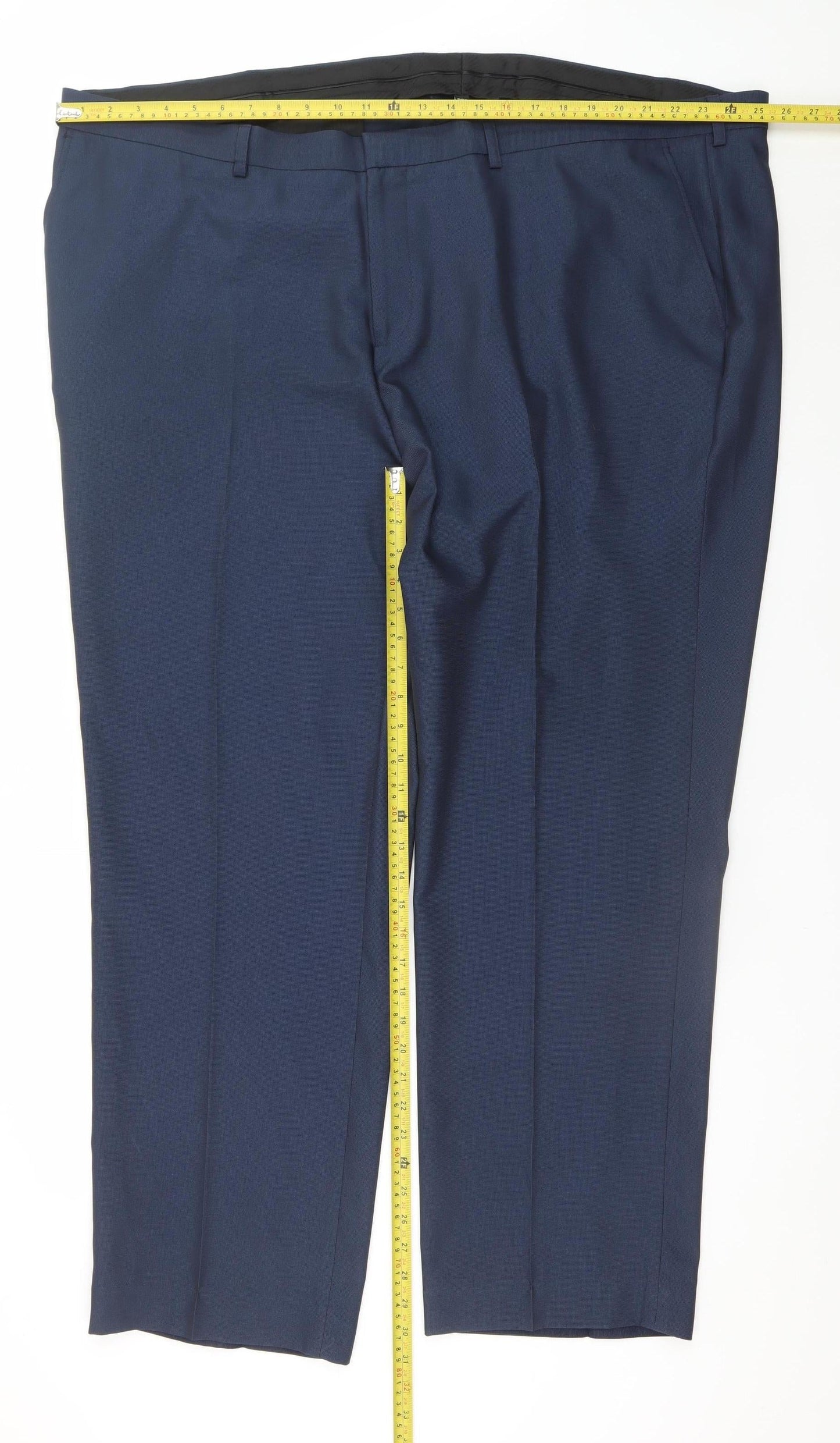 Williams & Brown London Men's Blue Regular Fit Dress Trousers 52R Formal