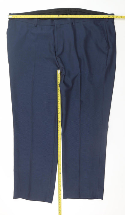 Williams & Brown London Men's Blue Regular Fit Dress Trousers 52R Formal