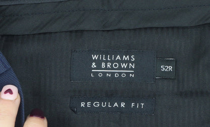 Williams & Brown London Men's Blue Regular Fit Dress Trousers 52R Formal