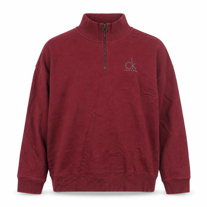 Calvin Klein Mens Red 1/4 Zip Pullover Sweatshirt XXL