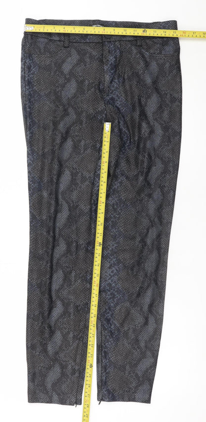 Zara Women Black Snake Print Legging Style Trousers L