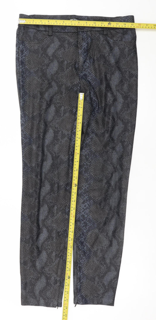 Zara Women Black Snake Print Legging Style Trousers L