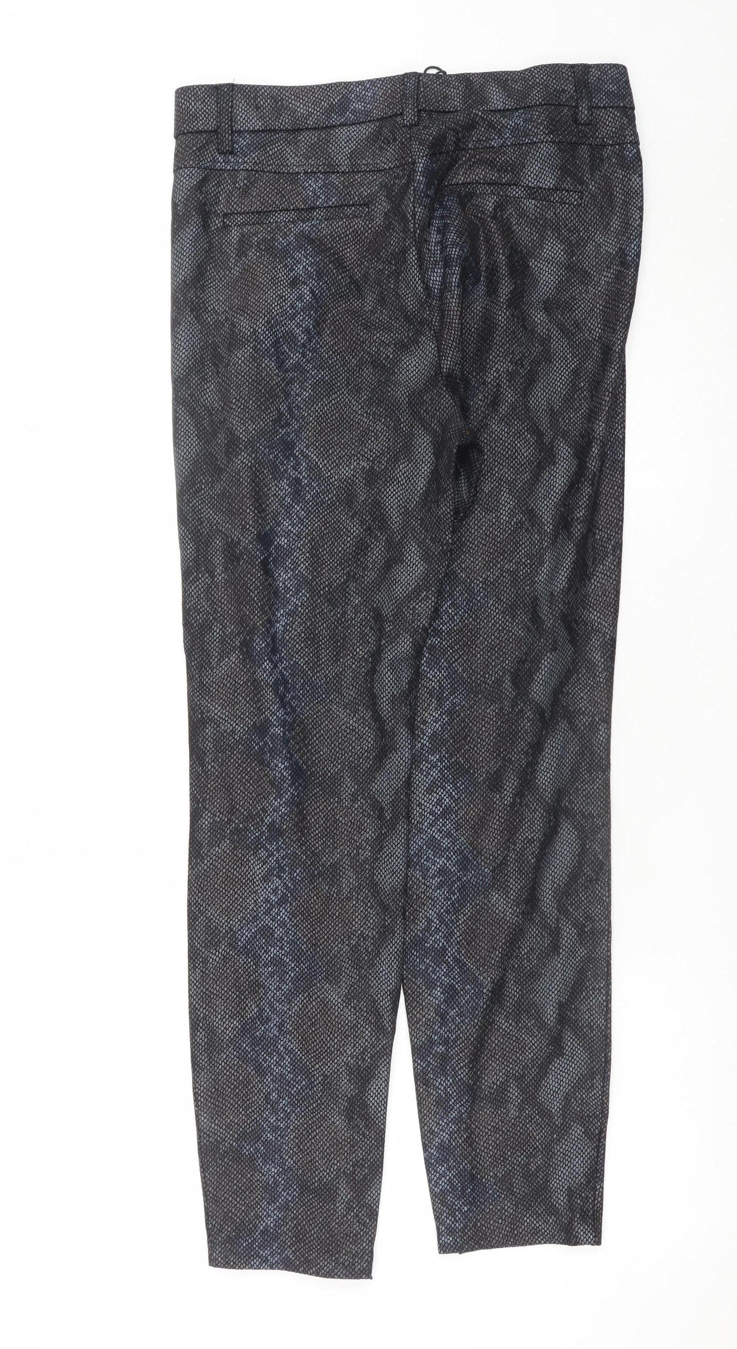 Zara Women Black Snake Print Legging Style Trousers L