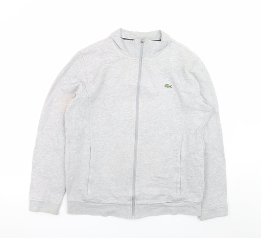 Lacoste Sport Men's Grey Full Zip Jacket Size M Cotton Blend