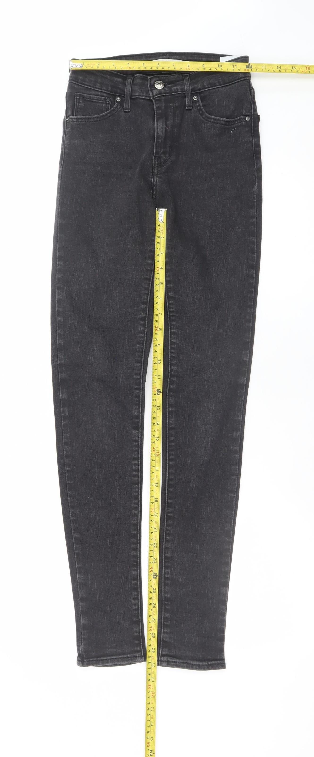 Levi's Women Black Skinny Jeans Size 26 High Rise Denim