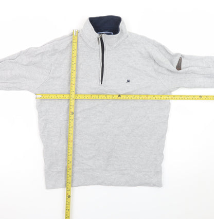 Mineral Clothing Co. Men's Grey 1/4 Zip Mock Neck Cotton Sweatshirt Size M