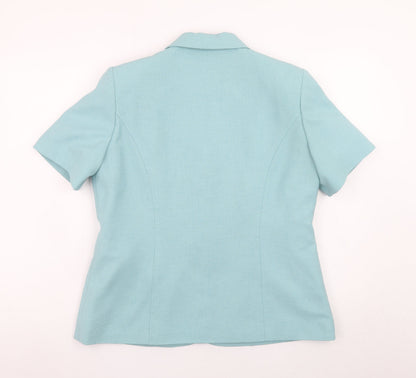 Eastex Women's Blue Short Sleeve Linen Blend Suit Jacket UK 12