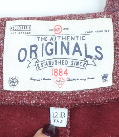 The Authentic Originals Boys Red Jogger Trousers 12-13 Years Cotton Blend