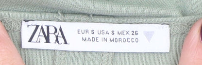 Zara Women Green Size 8 Bodycon Knit Sleeveless Dress