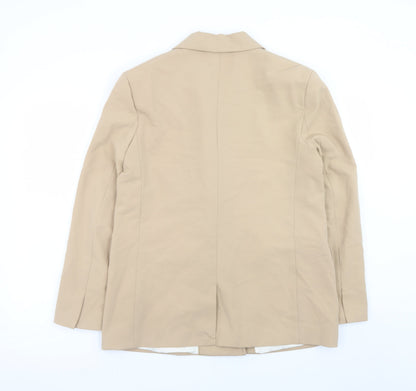 Bershka Women’s Beige Double-Breasted Blazer Size 12