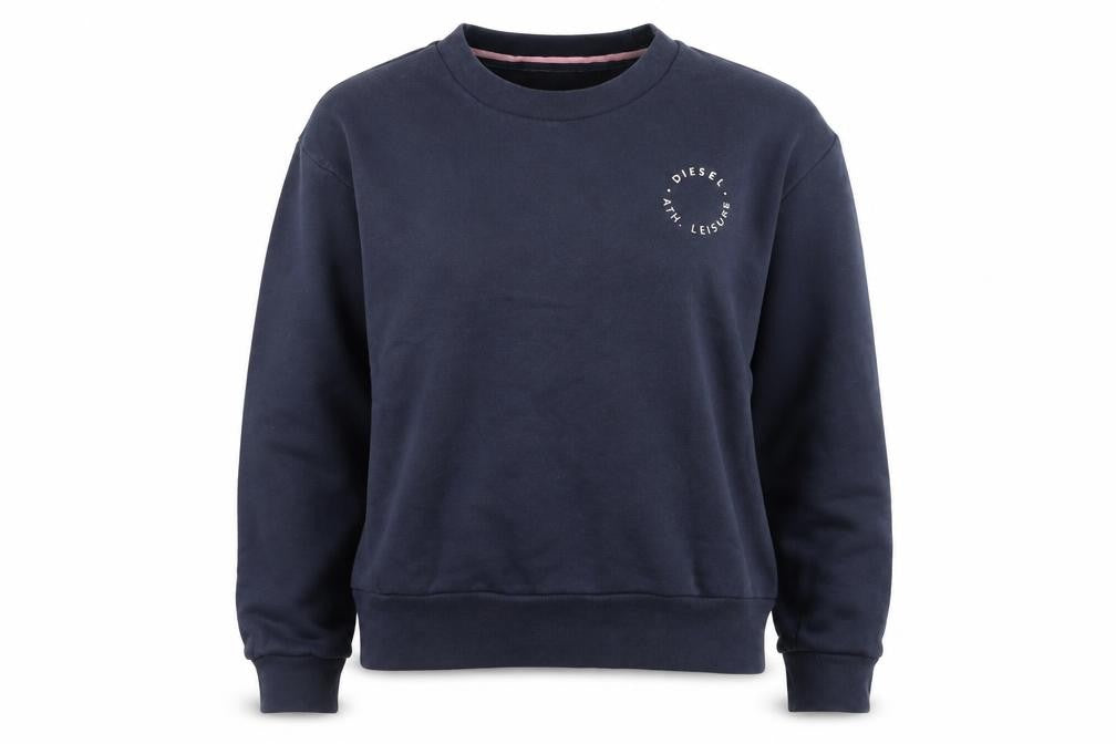 Diesel Women's Navy Pullover Sweatshirt Medium Cotton Blend