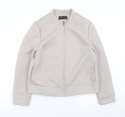 Marks and Spencer Women's Beige Quilted Bomber Jacket Size 12