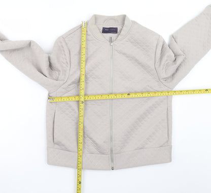 Marks and Spencer Women's Beige Quilted Bomber Jacket Size 12