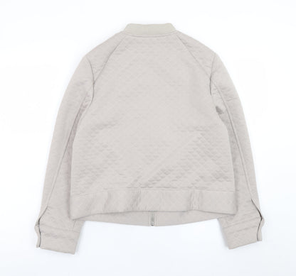 Marks and Spencer Women's Beige Quilted Bomber Jacket Size 12