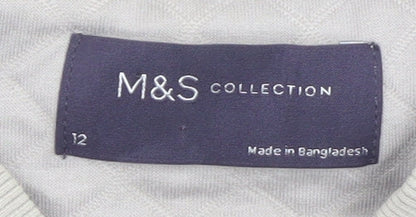 Marks and Spencer Women's Beige Quilted Bomber Jacket Size 12