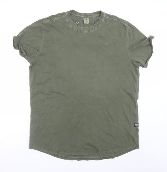 G-Star RAW Men's Green XL Crew Neck Cotton Jersey T-Shirt