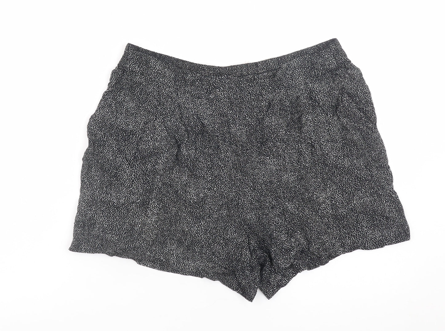 H&M Women’s Black Printed Viscose Chino Shorts Size 12