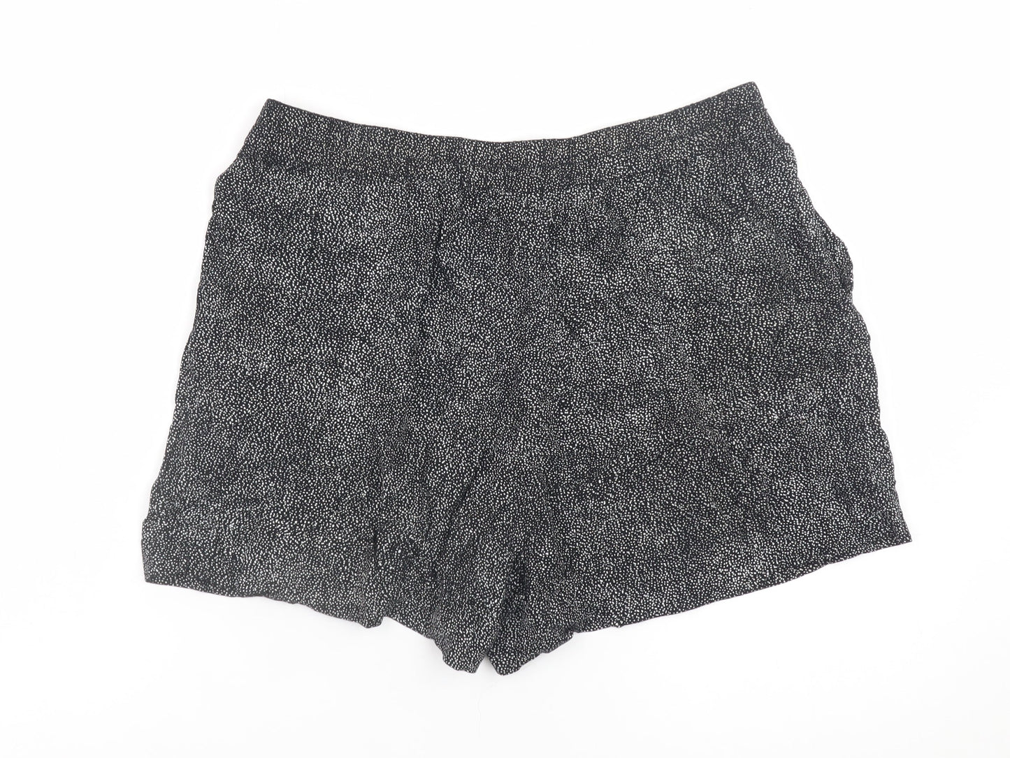 H&M Women’s Black Printed Viscose Chino Shorts Size 12