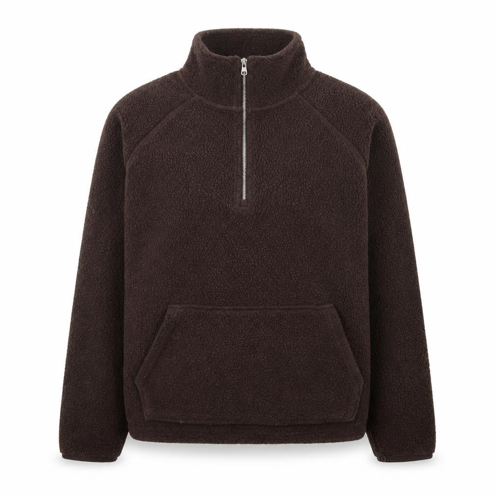 Dunnes Women Brown Fleece 1/2 Zip Pullover Sweatshirt M